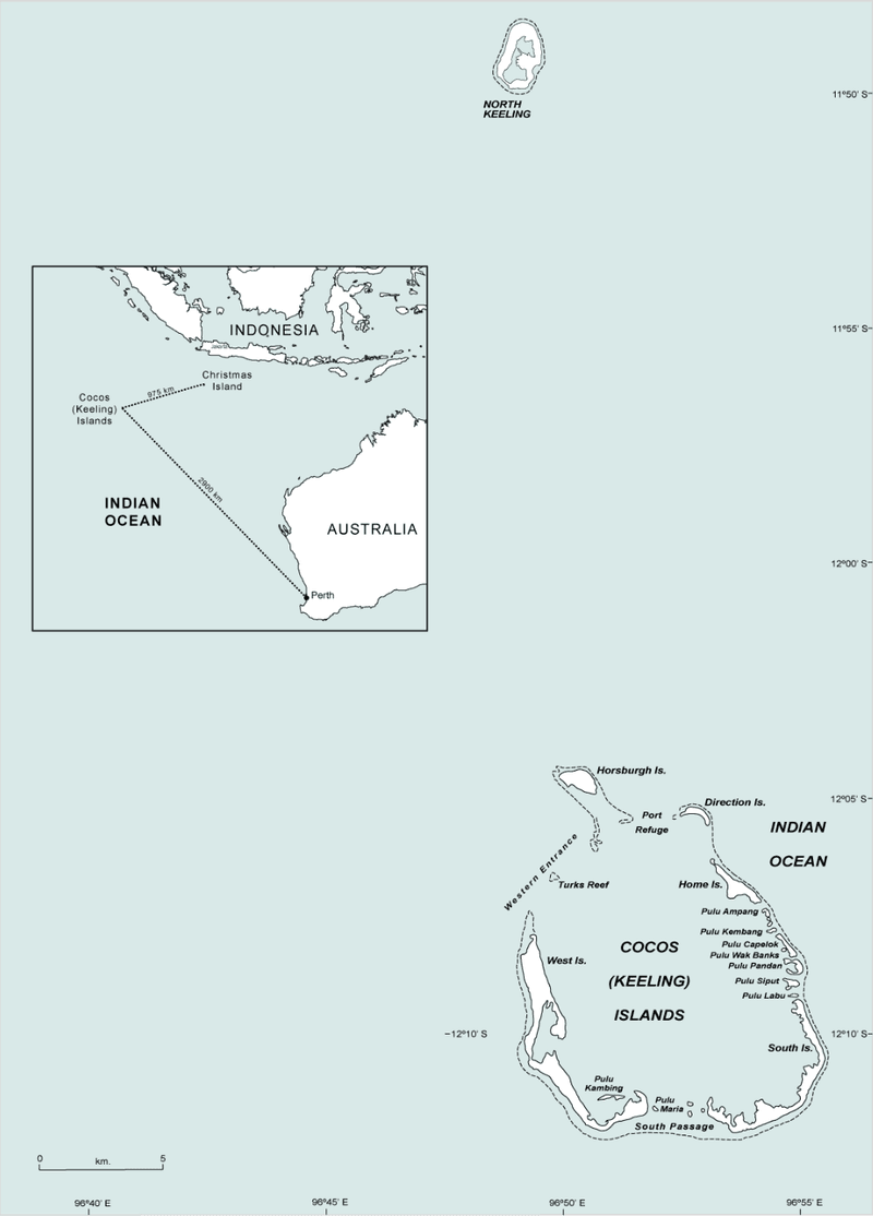 Map of Pulu Keeling.